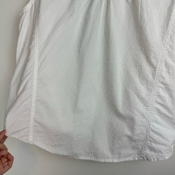 Levi’s Womens Pearl Snap Button Down Top Large Western White Swiss Dot Cotton - Picture 14 of 16